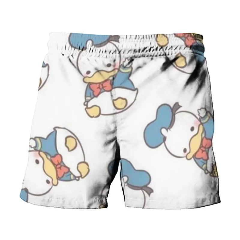 Bañador Harajuku de Disney para hombre, ropa de baño con estampado de Stitch y Mickey y Minnie, pantalones cortos informales a la moda para playa,