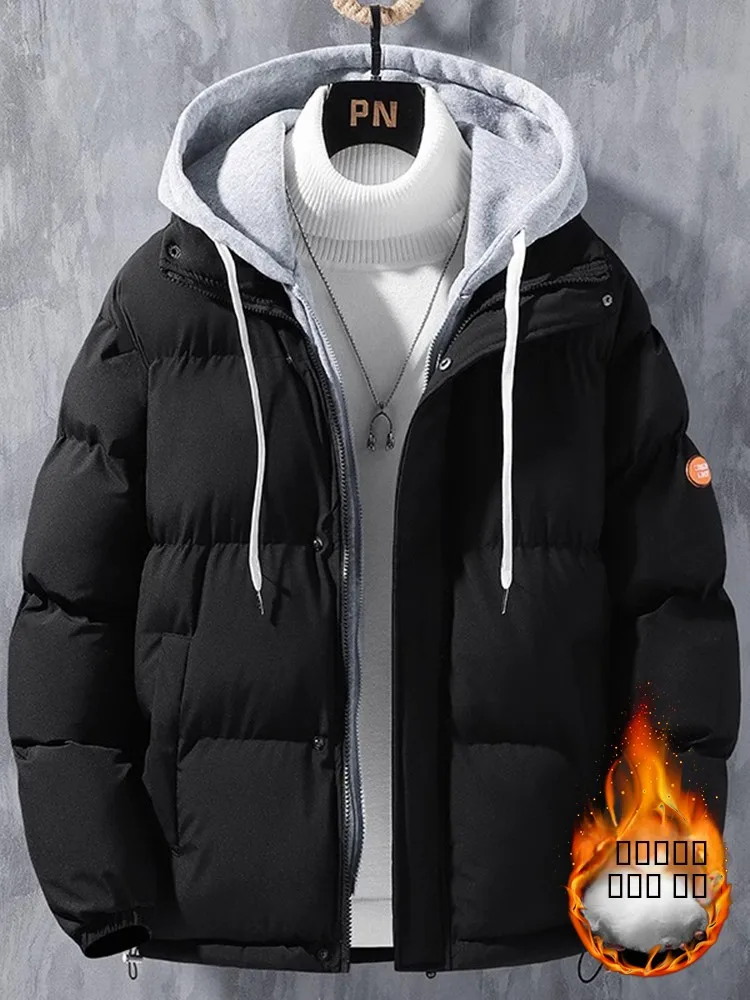 

Утепленная хлопковая куртка для подростков: осенне-зимнее теплое пальто для школьников, с капюшоном, на молнии, повседневное, свободного кроя