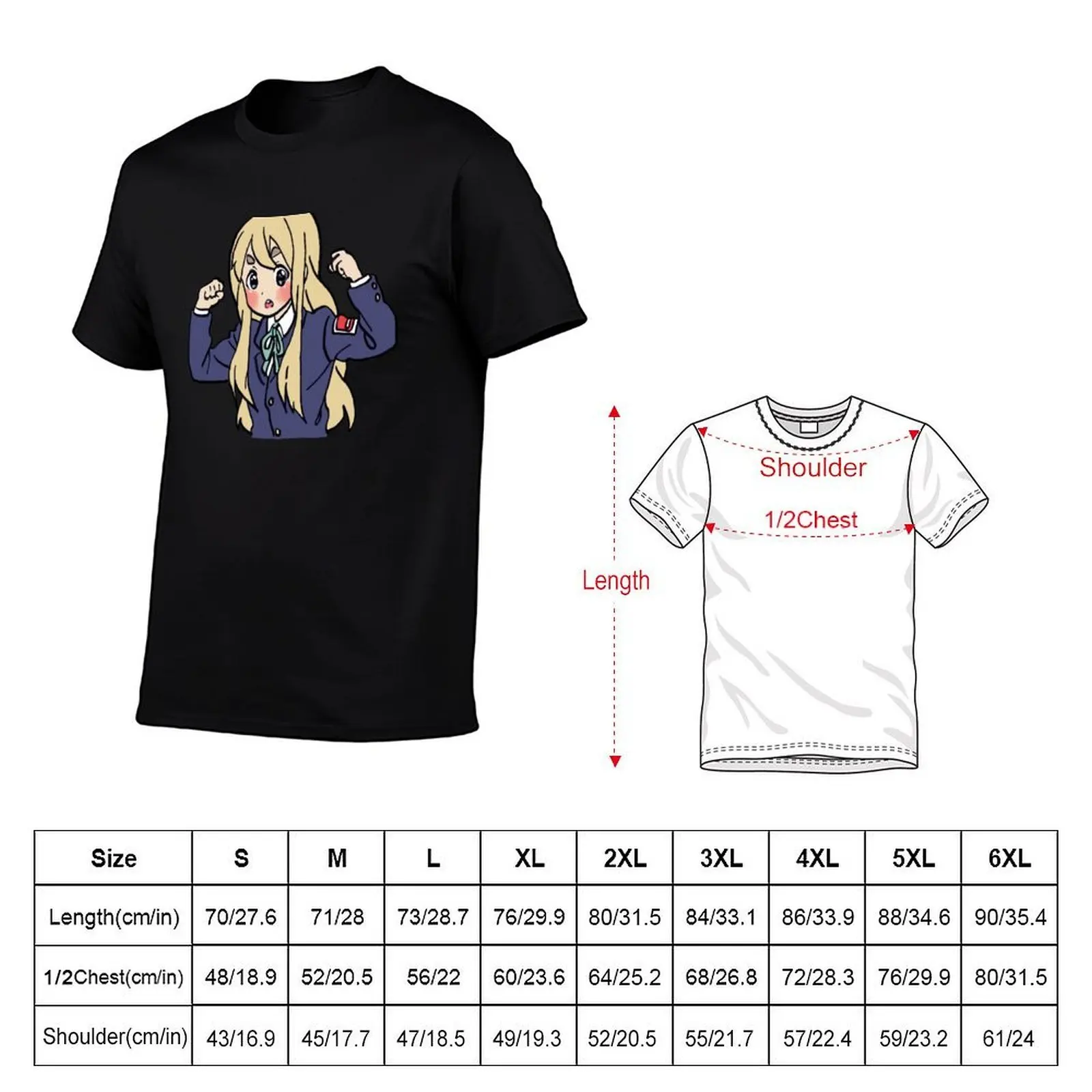 I draw the strong mugi K-ON meme T-Shirt Sporty Casual Quick Dry T-Shirt