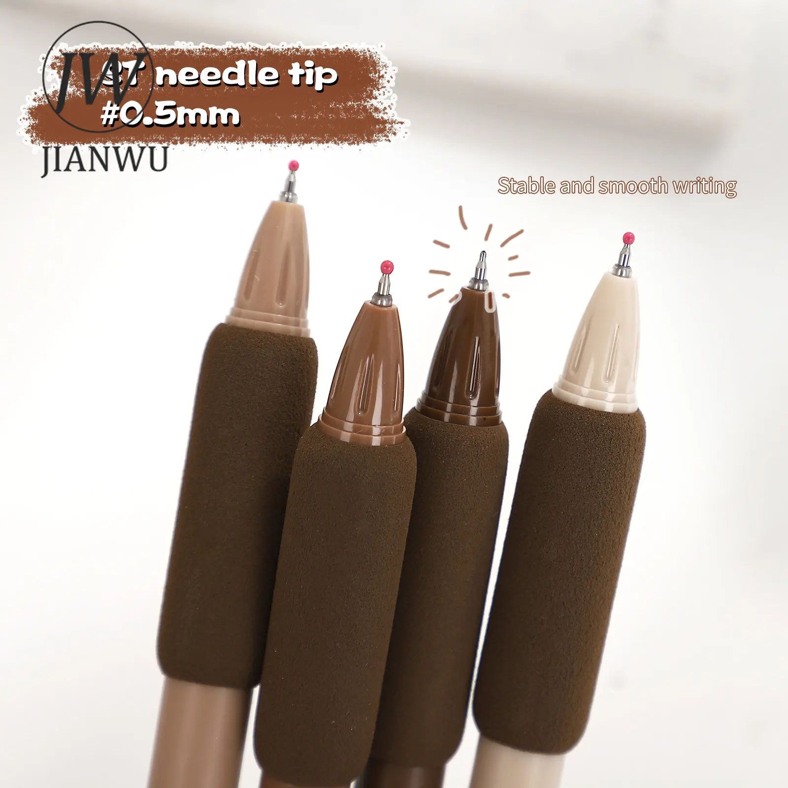 JIANWU 4 pz/set penne Gel stile caffè retrò carino 0.5mm inchiostro nero studente ufficio firma penna cancelleria Kawaii forniture per la scrittura