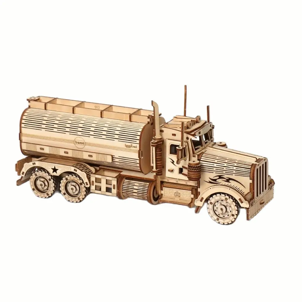 

3D Wood Tanker Puzzle Jigsaw Model Toys DIY Buiding Blocks Construction DIY Movable Craft for Kids Adults Laser Cutting Truck