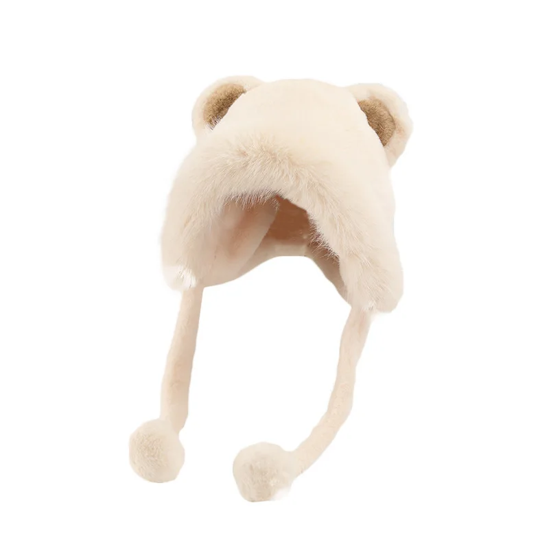 Korean Version Teddy Bear Women\'s Autumn Winter New Fashionable Cute Girl Lei Feng Hat, Versatile And Warm Plush Hat