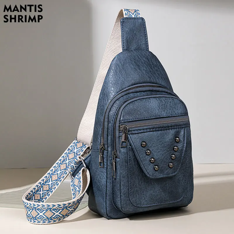 Sac à bandoulière en cuir PU pour femme, sacs de poitrine pour femme, simple, tout match, messager, pack décontracté, initié à la mode, nouvelle tendance, 2024