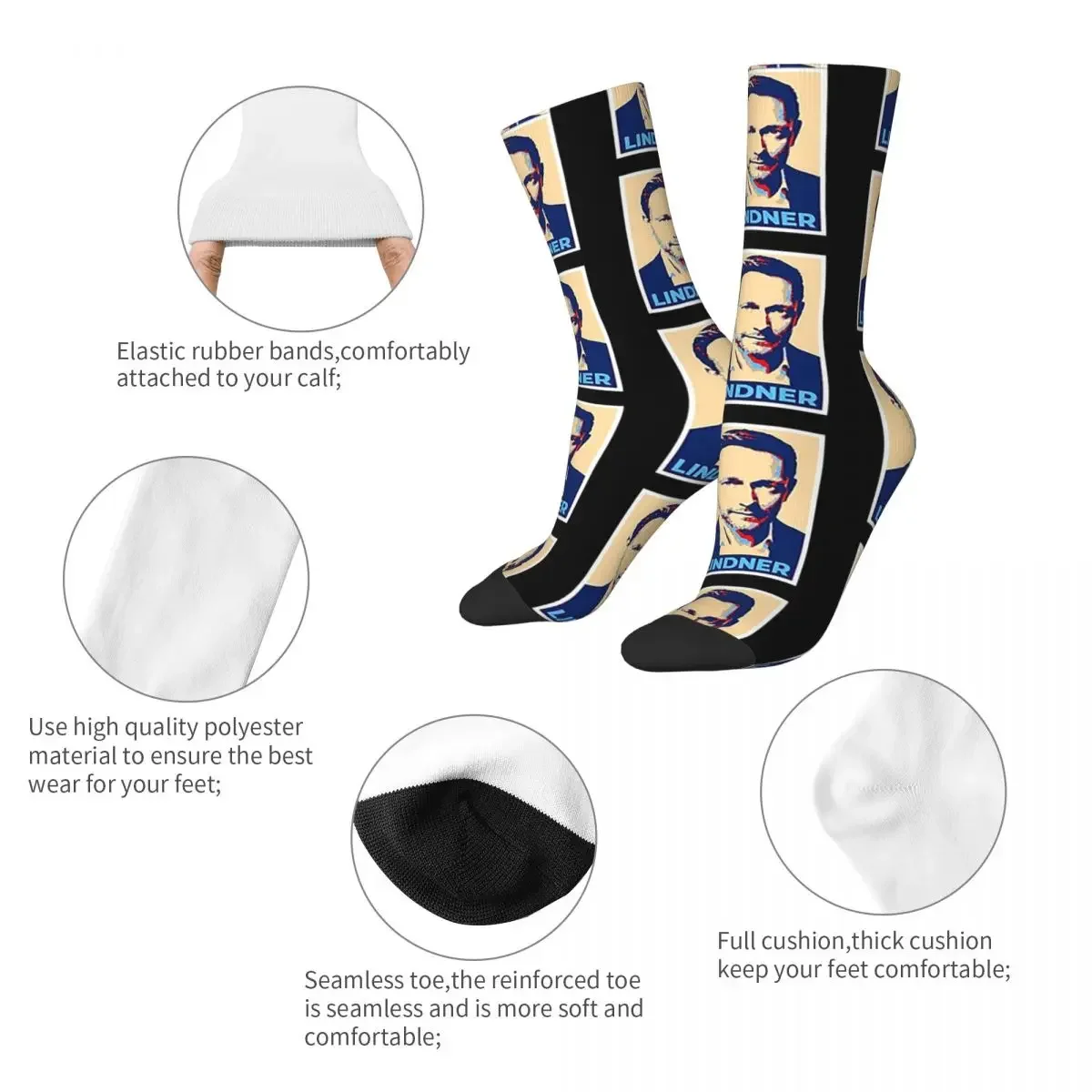 Legend CHRISTIAN LINDNER - Minister Of Finance Socks Harajuku High Quality Stockings All Season Long Socks for Unisex Gifts