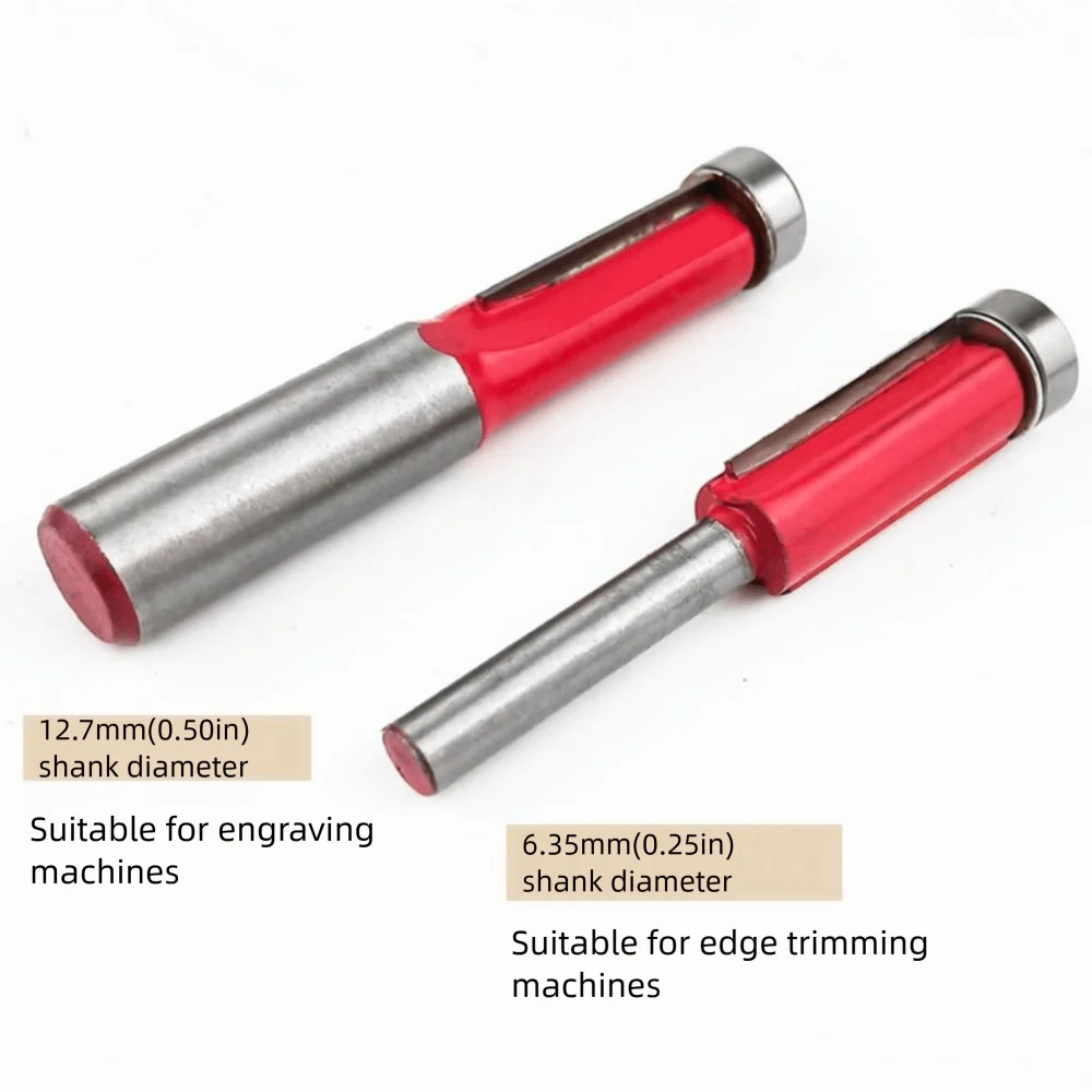 Dubbele Rand Schacht Frees Met Lager 6.35mm Schacht Houtbewerking Router Bit 8mm Schacht 6mm Schacht Flush trim Router Bit