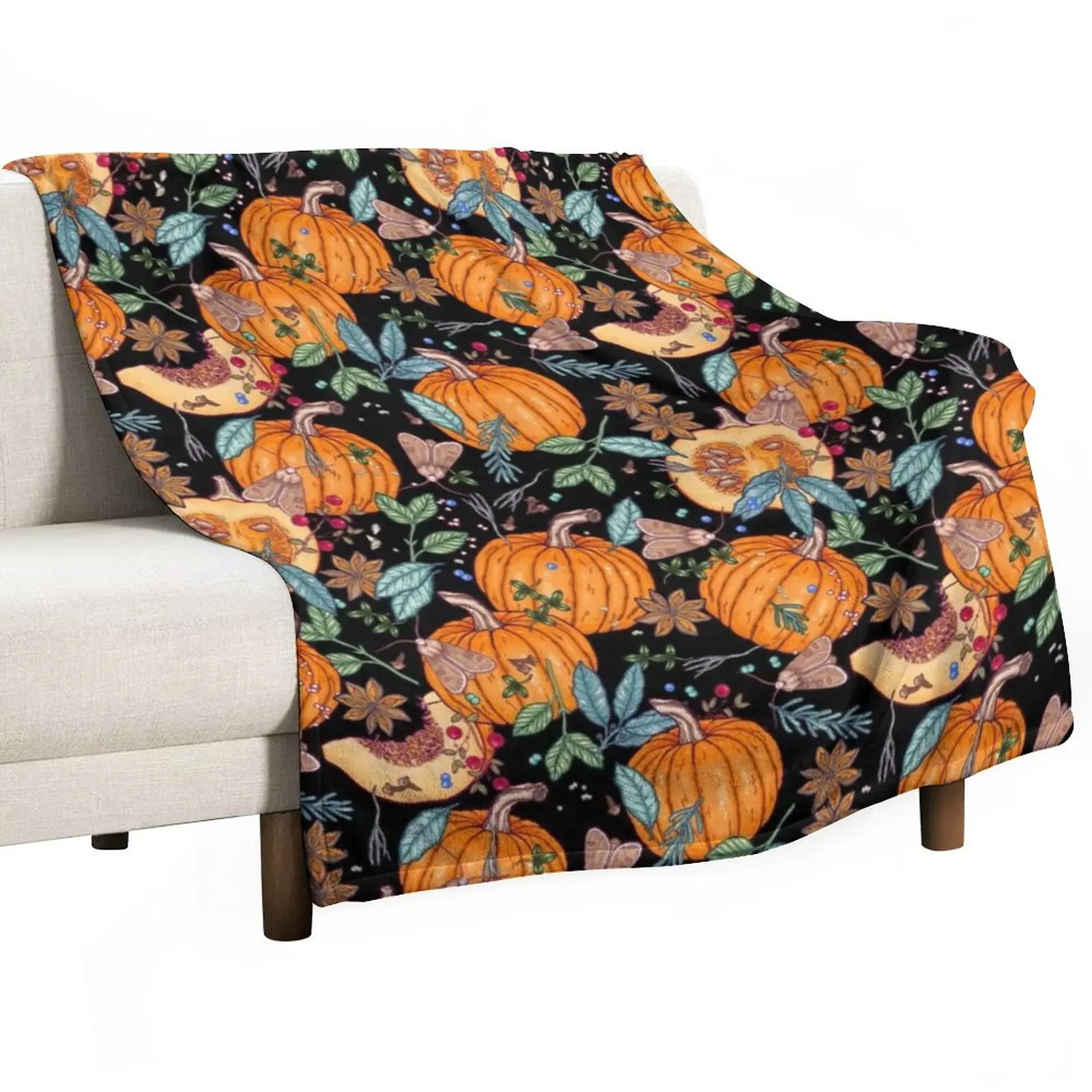 Magic autumn pumpkins Throw Blanket manga Blankets For Sofas Plaid on the sofa