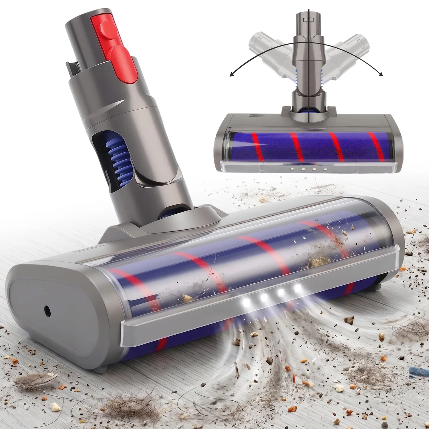 1 spazzola motorizzata per pavimenti, compatibile con aspirapolvere senza fili Dyson V7, V8, V10, V11 e V15, testina di ricambio per una pulizia profonda di tappeti e pavimenti duri.