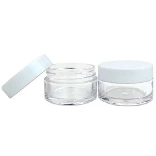 Pote de plástico para maquiagem, caixa transparente para armazenar maquiagem, loção ou creme facial com 10 peças 3g/5g/10g/15g/20g