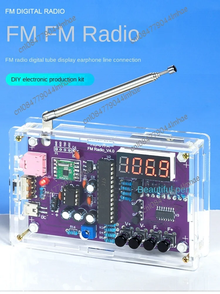 Radio assembly kit circuit board making microcontroller diy electronic production soldering practice loose parts