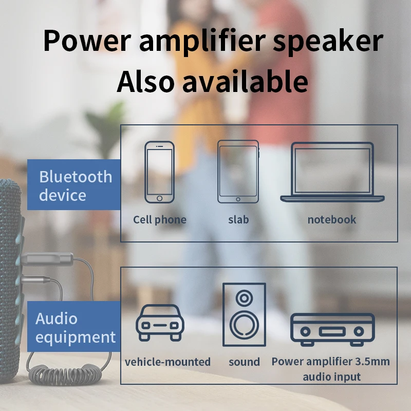 Bluetooth 5.4 Car Audio Adapter 3.5MM AUX Wireless Music Receiver With Mic Hands-free U-Disk Play For Amplifier Speaker Car Kit