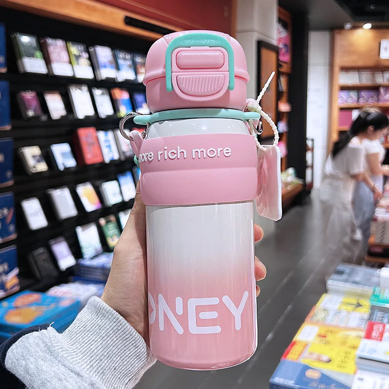 

vacuum cup girls Insulated cup high-looking straw cup student sports water bottle maternity cup hot-selling cup hot water cup