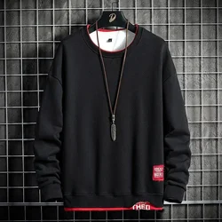 2024 Men New Sweatshirt Patchwork Letter Print Hoodies Fashion Long Sleeve Spring Autumn Quality Jogger Texture Pullovers Male