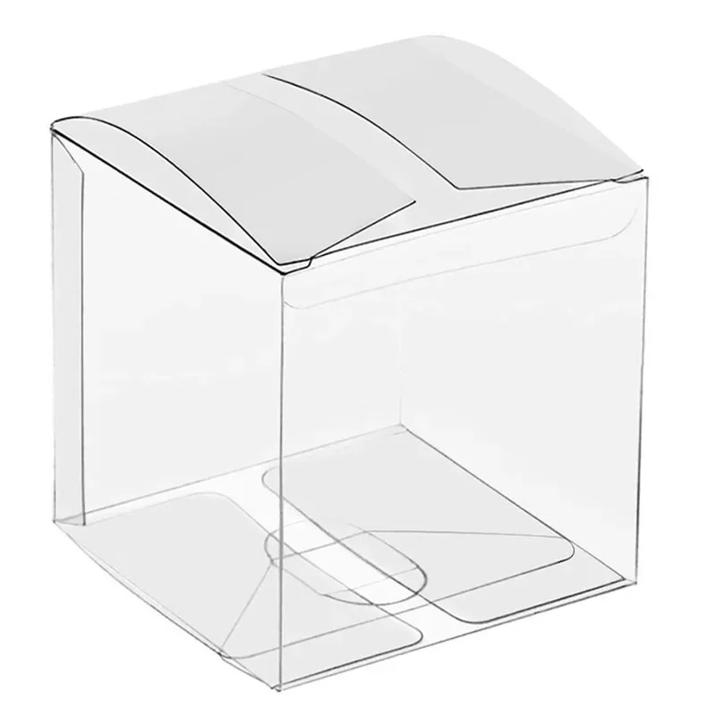 20/50 Packs Clear Gift Boxes Clear PVC Plastic Boxes Transparent Packing Box Favor Square Boxes for Wedding Party Favors