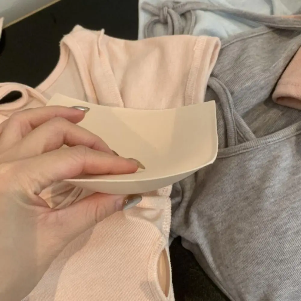 Modische elastische Camis-Tanktops mit Brustpolster, vielseitige Spitzen-Tops, integriertes Top, schmale Weste, süße Damenkleidung – Detail 8