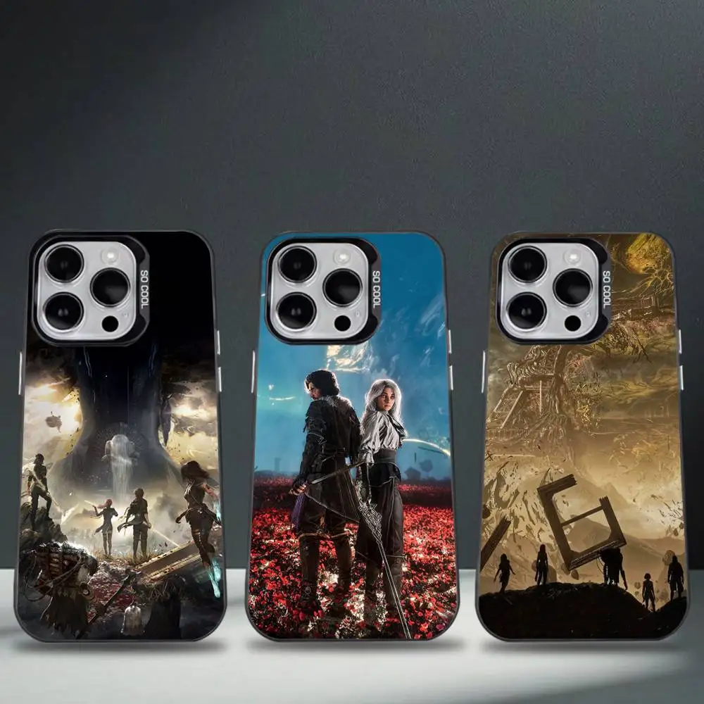 

C-Clair Obscur Expedition 33 Phone Case For iPhone 16,15,14,13,12,11,8,7,Pro,Max,Plus,Mini,XS,SE Anti Fall Black Matte Hard