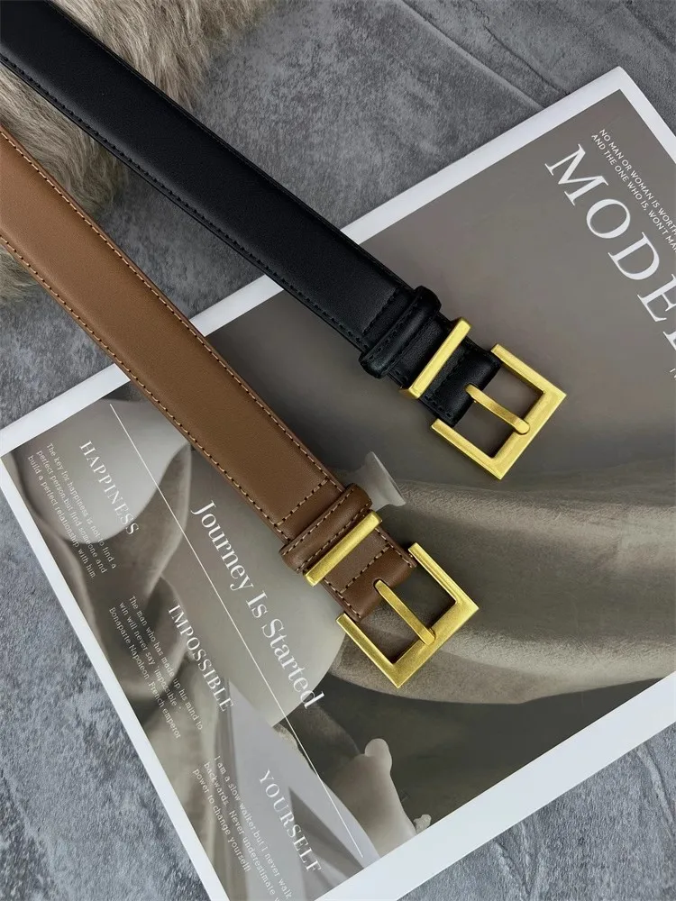 여성 패션 골드 버클 정품 가죽 코르셋 여성 Cummerbund 코트 허리띠 드레스 Decration 좁은 벨트 J1397