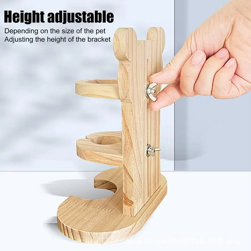 Hamster Wooden Bottle Holder Vertical Drinker Solid Wooden Bottle Holder Leak-proof Adjustable Height Bottle Holder Wooden