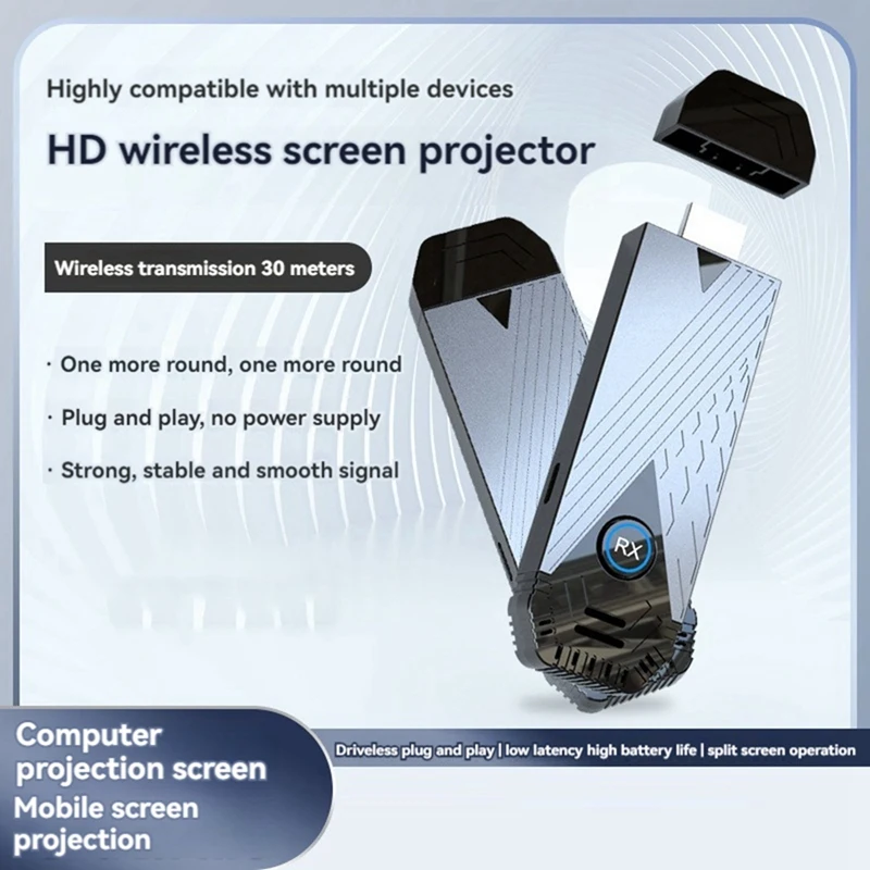 Compatible con transmisor y receptor inalámbrico, proyector de pantalla inalámbrico, transmisor y receptor de transmisión de imagen 1080P