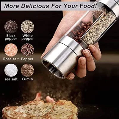 

1pc Stainless Steel Manual Pepper Grinder Kitchen Adjustable Spice Grinder Sea Salt Black Pepper Grinder Kitchen Accessories