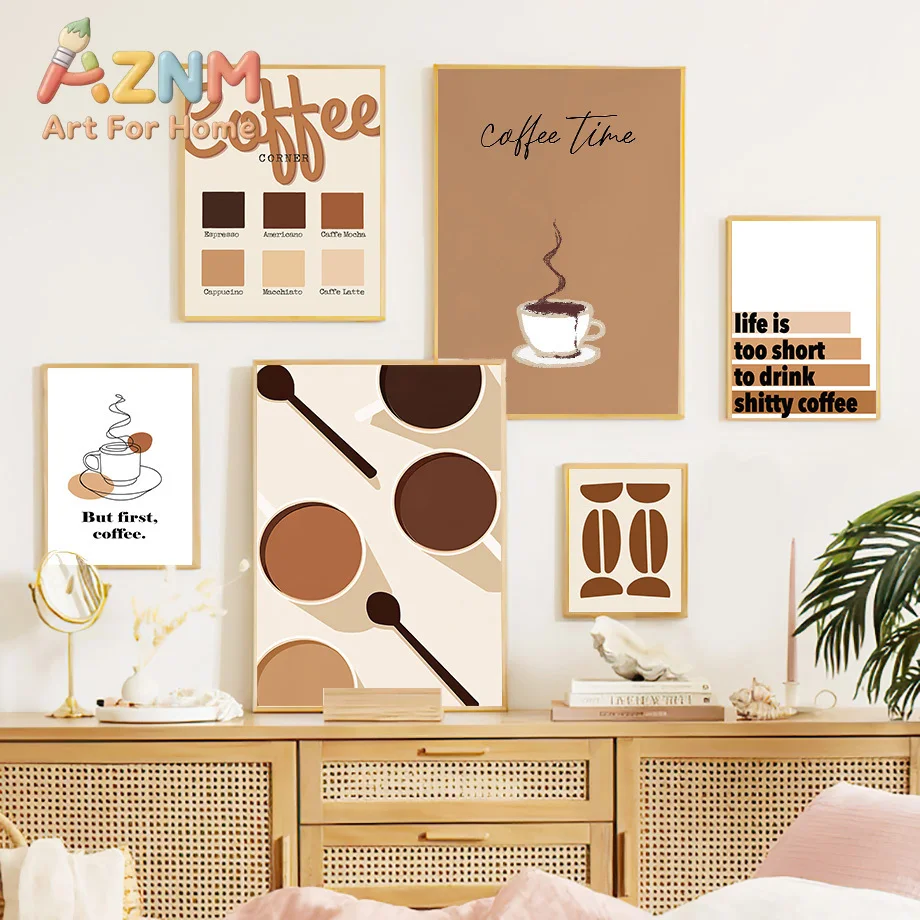 Coffee Minimalist Cups Coffee Culture Cafe Wall Art Prints Posters Nordic Canvas Paintings Picture  Kitchen Hotel Bar Home De