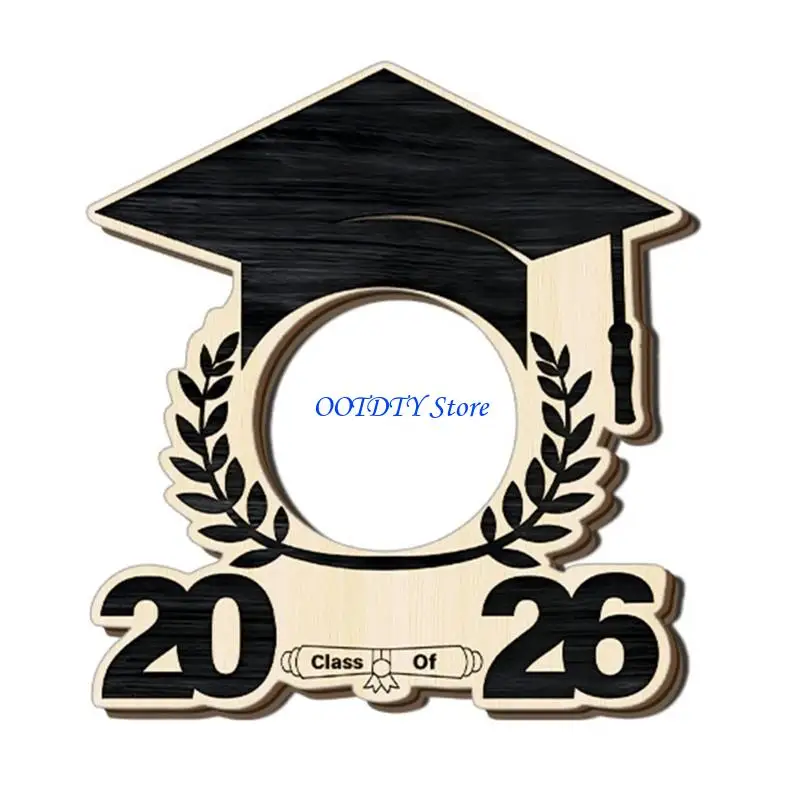 367A Wooden Display Frame with Multifunction Decors Styles Wall Mount Graduation Frame Easy to Use for 2026 Graduation Portrait