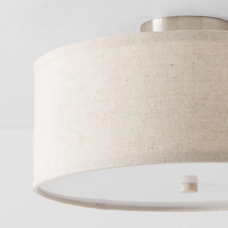 Vintage fabric Linen ceiling light American Bedroom Ceiling lamp Restaurant Light Hallway Simple Linen Fabric Ceiling lamp