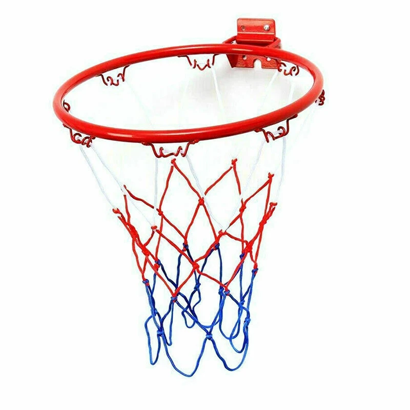 

2Pcs 32Cm Wall Mounted Basketball Hoop Netting Metal Rim Hanging Basket Basket-Ball Wall Rim With Screws Indoor Outdoor