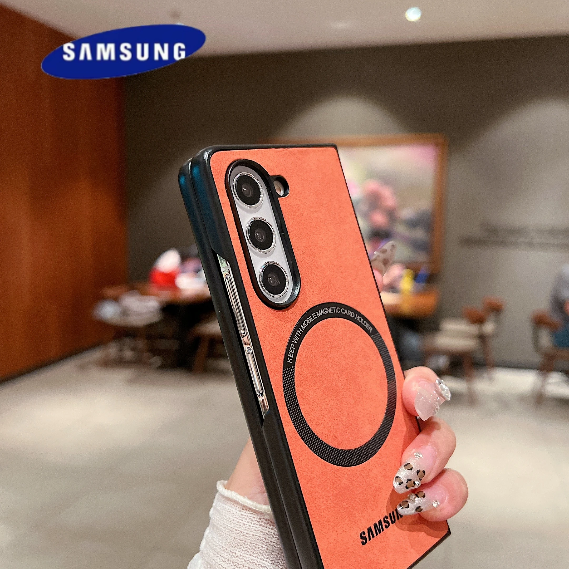 Ultra Thin Skin Feel Case Samsung Galaxy Z Fold 3 4 5 6 Fold 5 For Magsafe Magnetic Wireless Charging Fold 6 Shockproof Cover