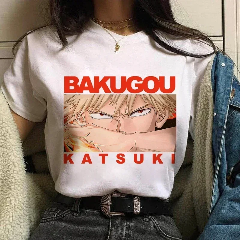 

Katsuki Bakugo Women Anime t shirt Comics Japanese Graphic Printed Cartoon Streetwear Tops Oversized Tee Female mujer camisetas