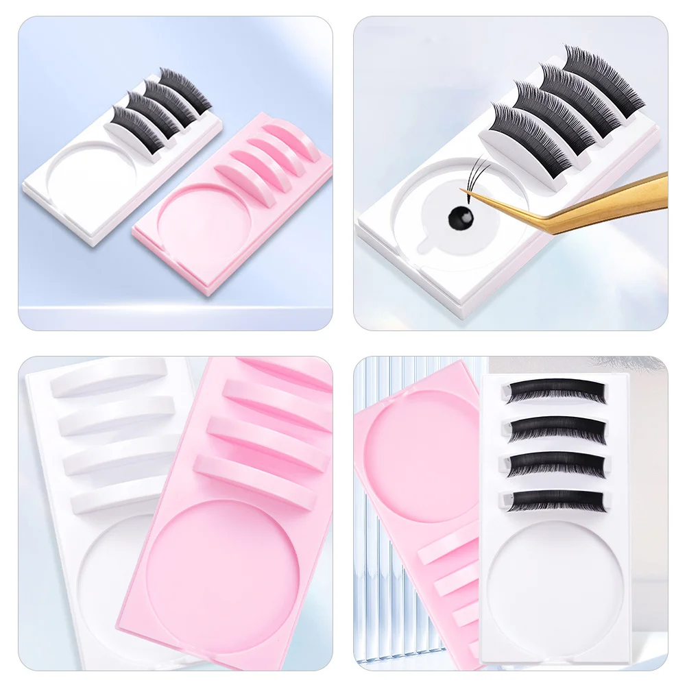 4 pezzi vassoio per colla per pallet per ciglia resistente all'usura display per estensione ciglia supporto per riporre organizzare tamponi strumenti per ciglia