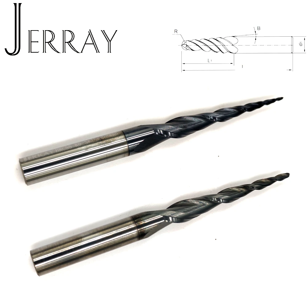 10 قطعة D3.175 4 6 8 مللي متر HRC55 الصلبة كربيد مدبب الكرة الأنف نهاية المطاحن وقاطع مخروطي مع طلاء مطحنة نهاية التصنيع باستخدام الحاسب الآلي