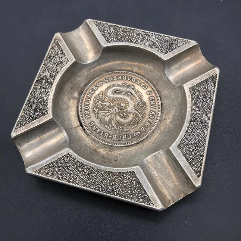 Panlong Silver Dollar Ashtray Retro Home Furnishings