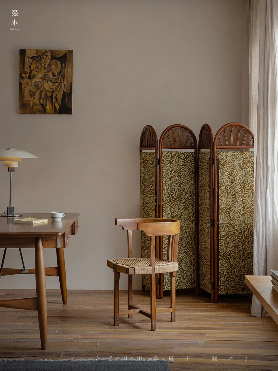 Wood | South East Asia Rattan Art\ Japanese Handmade Natural Rattan Screen Foldable Household Partition Mobile Folding Screen