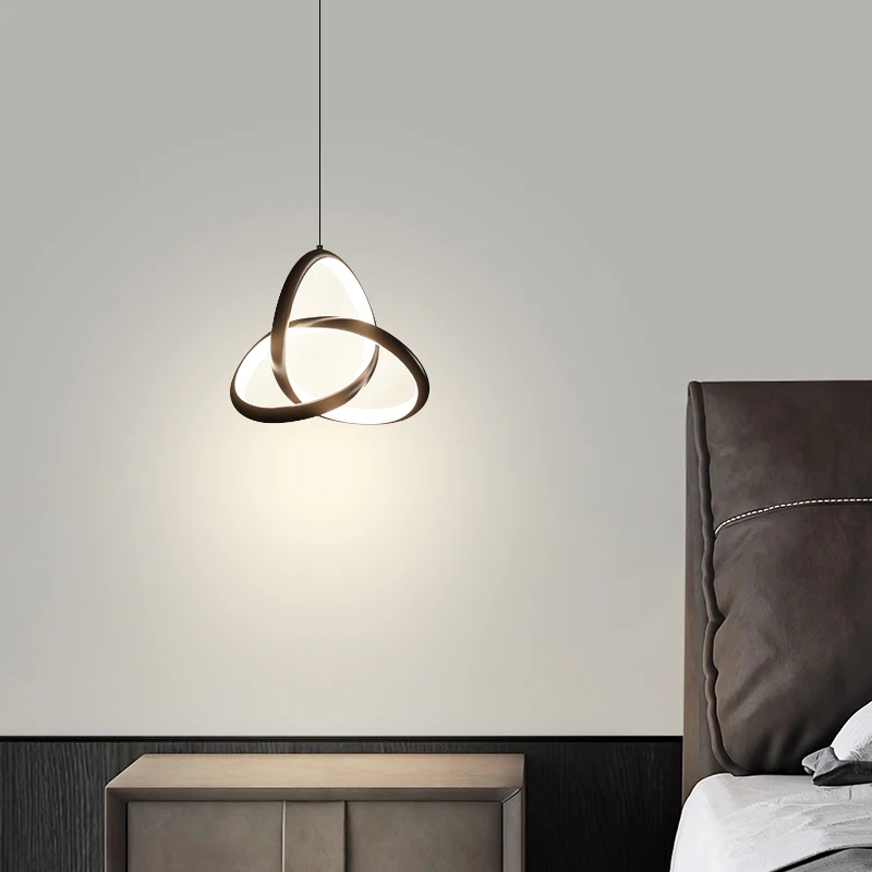 White Black LED Ceiling Chandelier Kitchen Dining Room Bedroom Bedside Hanging Lamp Modern Minimalist Home Aisle Pendant Lights