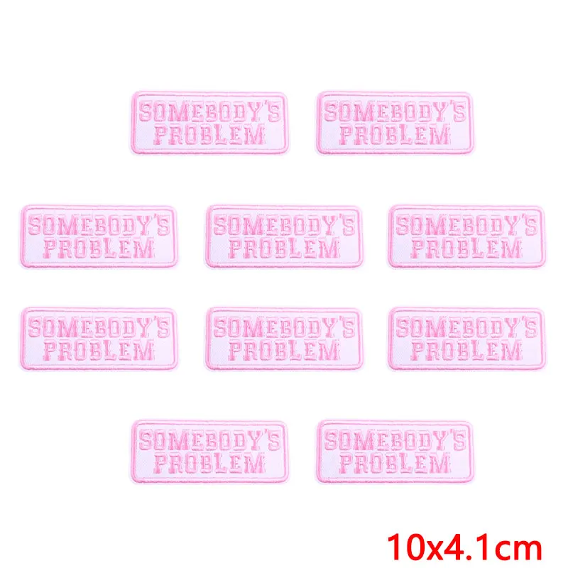 10Pcs/Lot  Cartoon Embroidered Patches for Clothing Pink Leopard Patch Iron on Patches on Clothes Hat Backpacks Stickers Diy