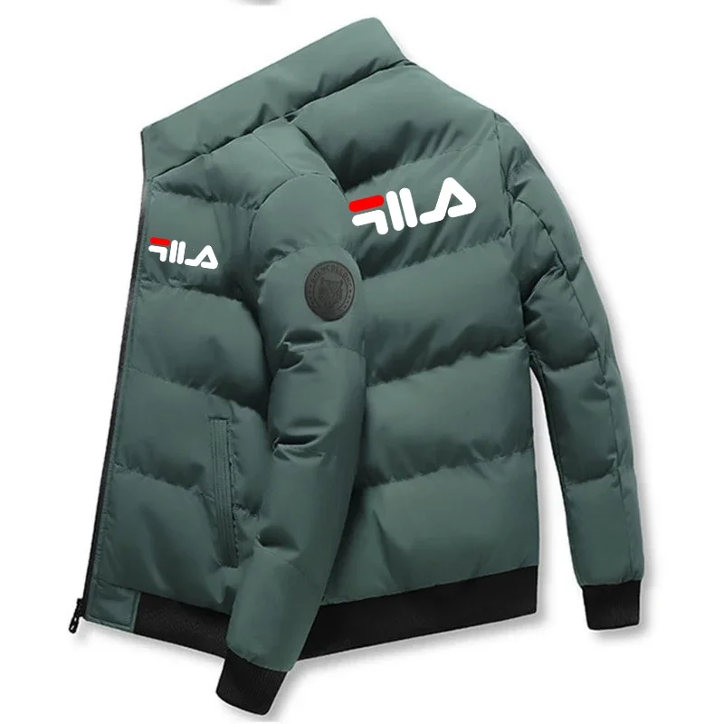 Nueva Chaqueta corta de Otoño/Invierno 2025 para hombre, chaqueta acolchada de algodón para hombre con cremallera y cuello levantado informal a la moda para exteriores