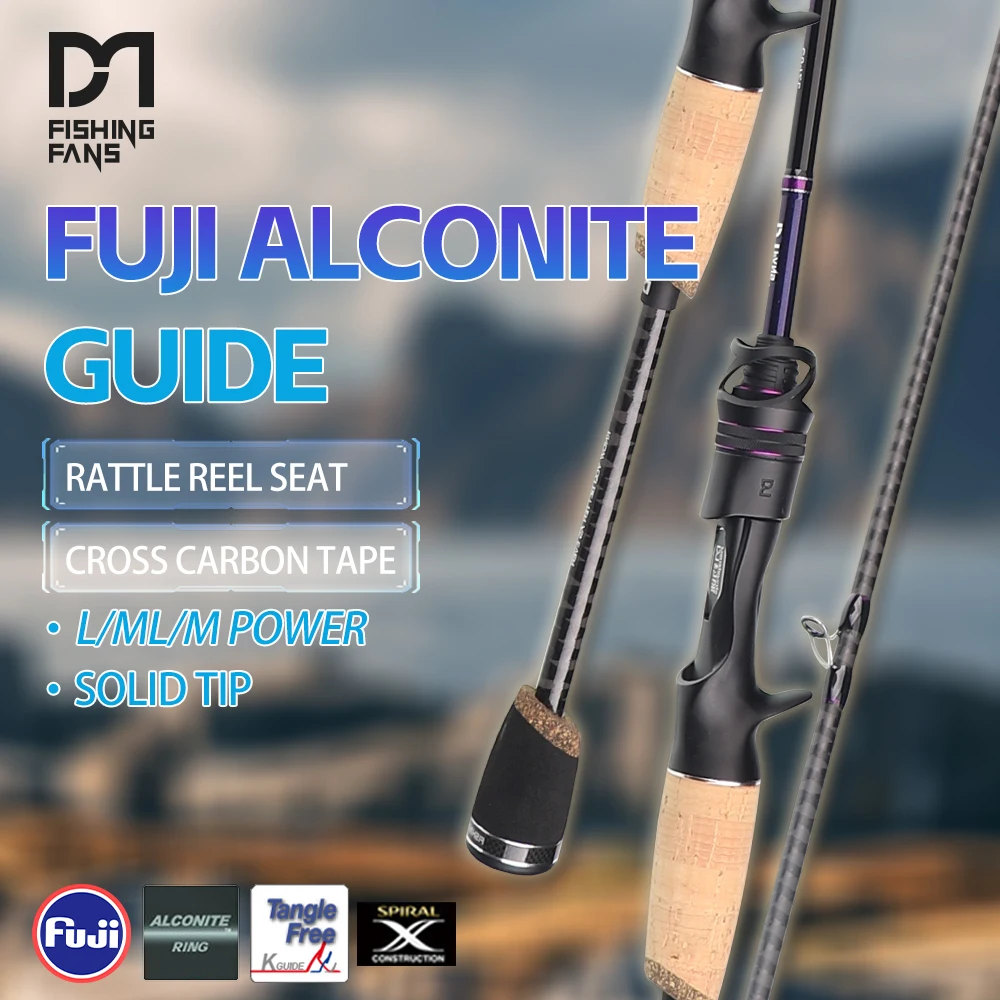 

Удилище FISHINGFANS с катушкодержателем FUJI ALCONITE GUIDE RATTLE, рукояткой из пробки AA, класса L ML M, для спиннинга и кастинга