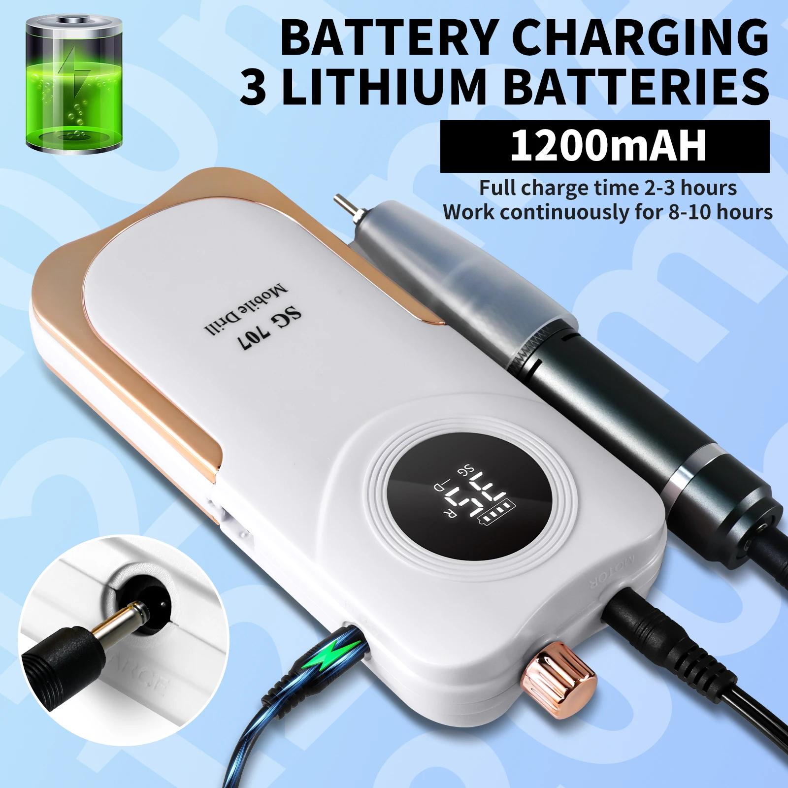 35000RPM 전기 네일 드릴 충전식 네일 드릴 비트 매니큐어 키트 네일 폴리싱 살롱 도구 용 전기 네일 드릴