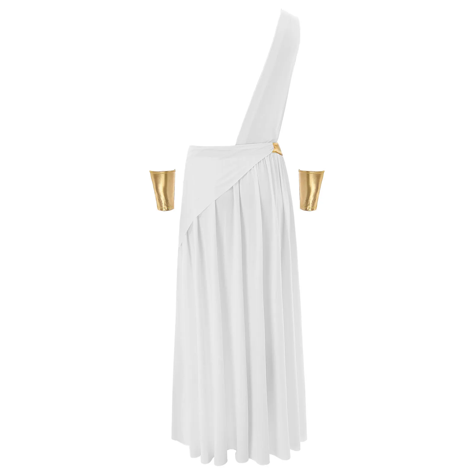 Costumi di Halloween da uomo una tracolla romana Toga antica gonna lunga Cosplay greca con braccialetti costumi da guerriero greco