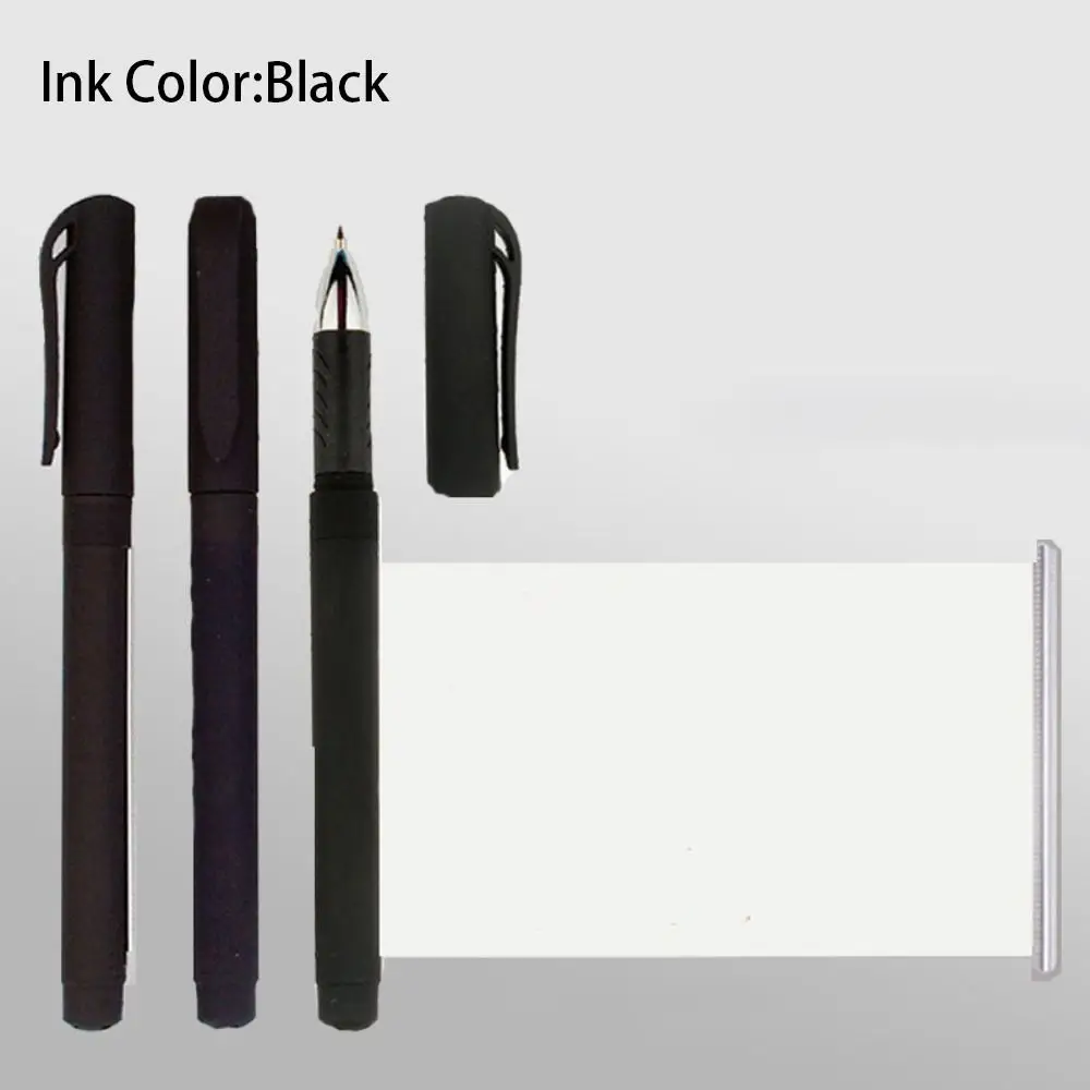 Bolígrafo de Gel negro con desplazamiento retráctil en blanco ABS y papel recubierto, bolígrafo extraíble, papelería de estudio, 1 unidad