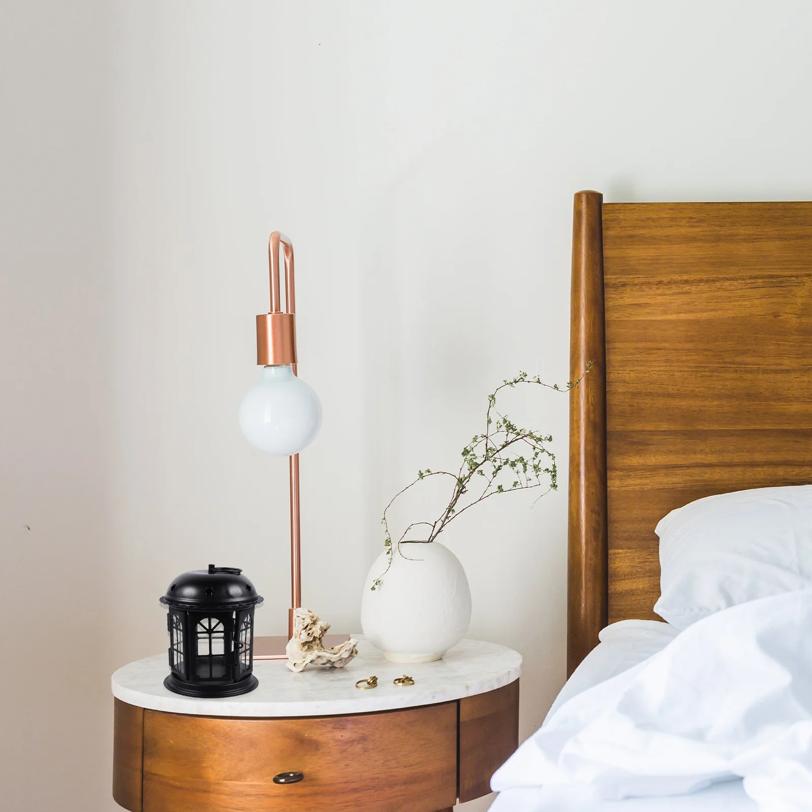 1 قطعة شكل القلعة حامل الحديد حامل مصباح الشاي النمط الأوروبي الزجاج الشمعدان ديكور سطح المكتب زخرفة #3