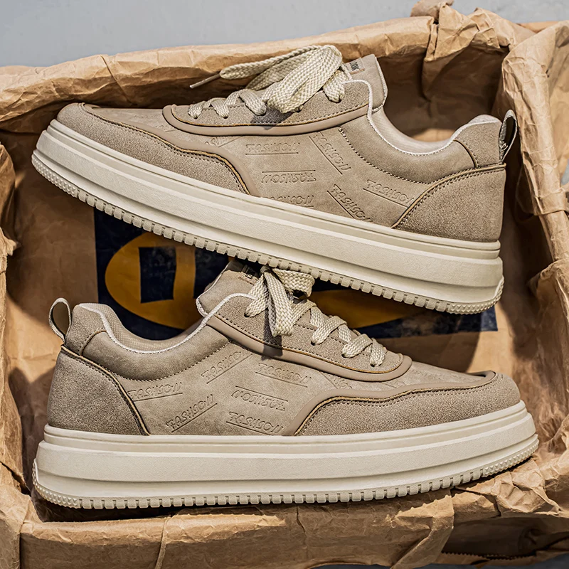 รองเท้าลำลองผู้ชาย ทนทานต่อการสึกหรอ เพิ่มความสูง กันลื่น ทันสมัย เข้าได้กับทุกชุด รองเท้ากีฬาฤดูร้อน