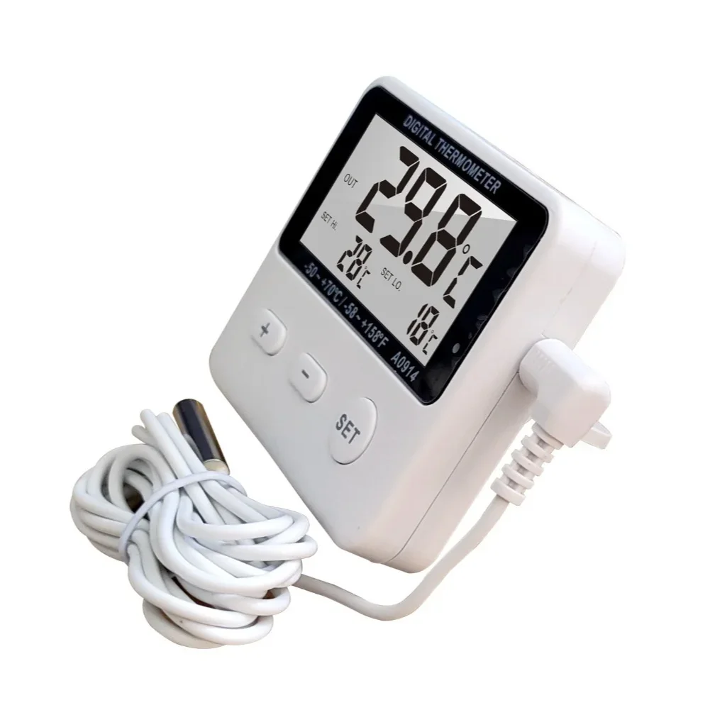 

Refrigerator Thermometer Digital with External Sensor for Laboratory and Food Storage Use Compact and Easy to Read