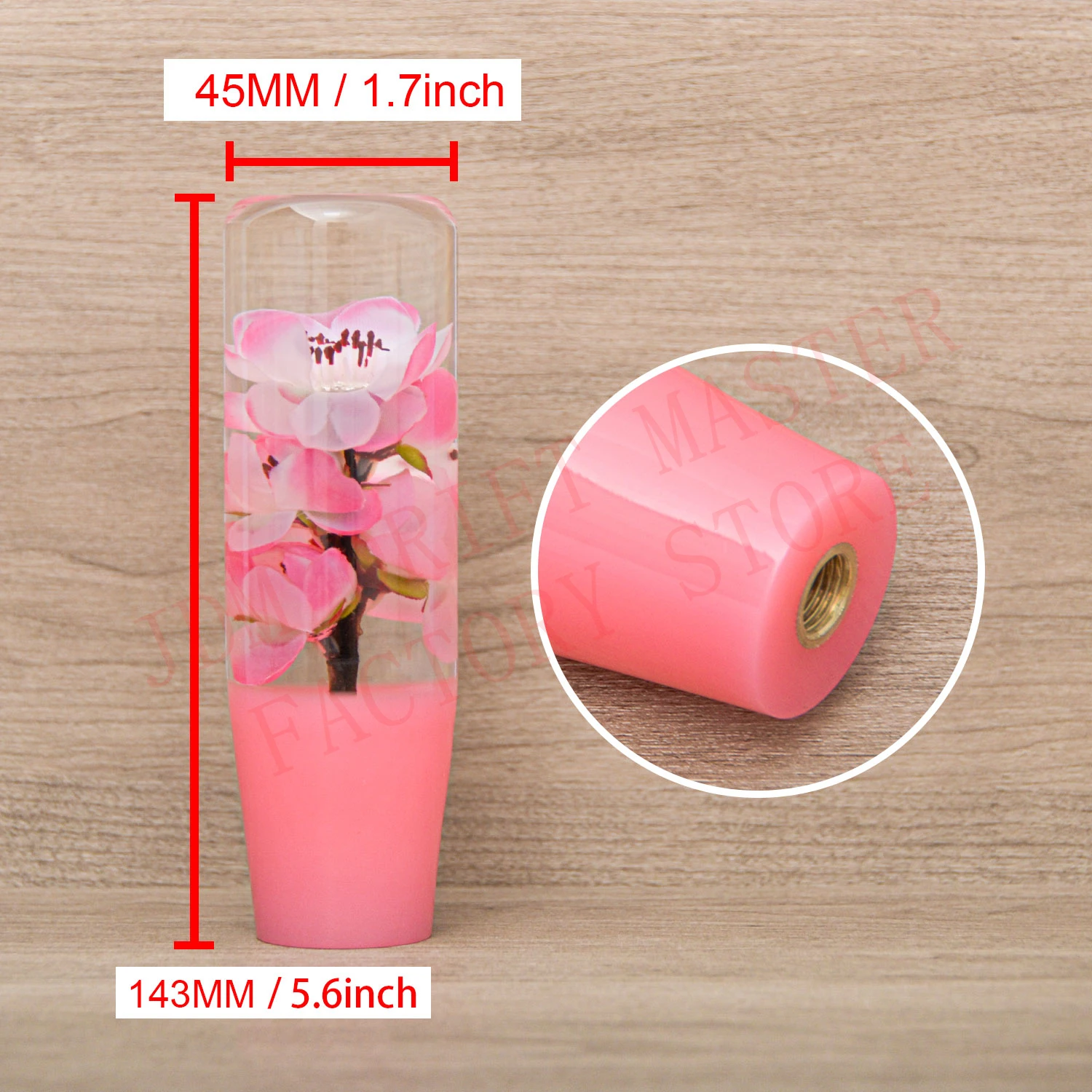 15cm JDM Pink Flower Gear Knob Universal Acrylic Shift Shifter Lever Stick Car Accessories