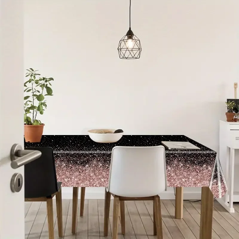 Tablecloth Decoration Party Supplies Black gold Pink Disposable Birthday Wedding Golden Rose Gold Silver Banquet Tablecloth