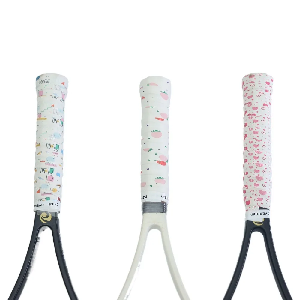 

3D Printing Grip Sweat Band Sticky Skidproof Badminton Grip Tape Anti Slip Bright Color Fishing Rod Grip Cover Badminton Racket