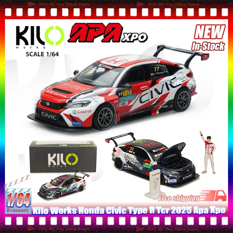 

New Kilo Works Honda Civic Type R Tcr 1:64 Scale Die-Cast Model Toy Limited Edition Ap025 Apa Xpo Exhibition Alloy Miniature Car