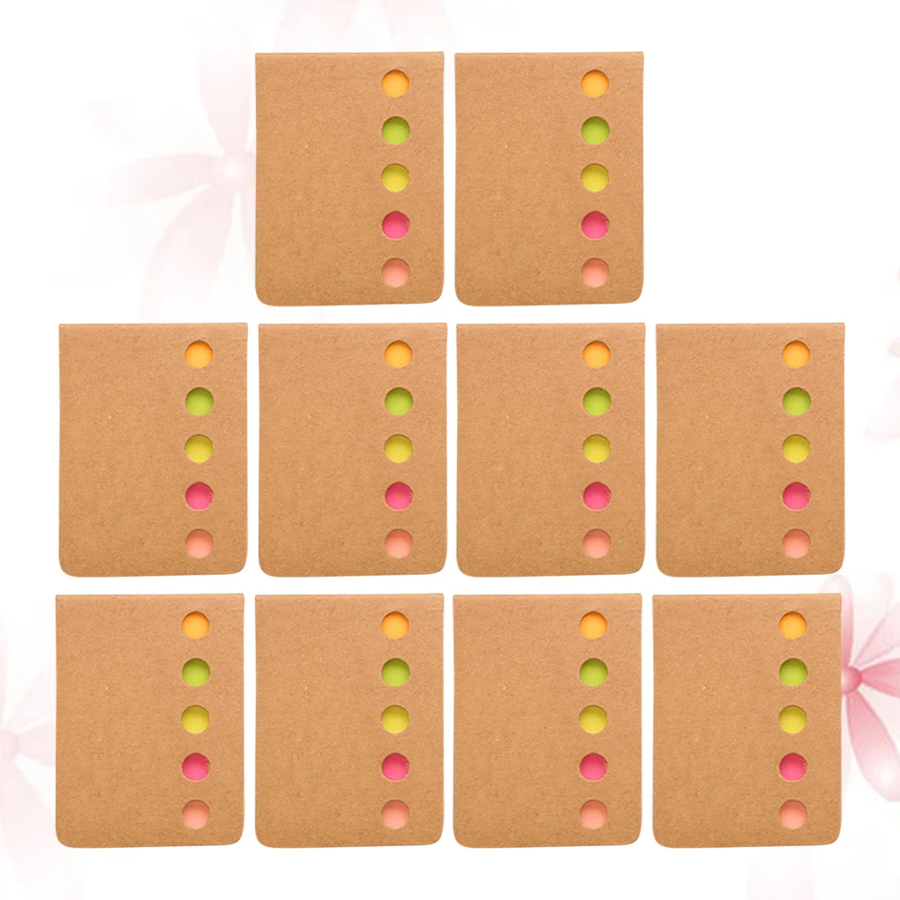 

10 Pcs Self Stick Notepad Kraft Paper Stickers Memo Pad Reusable Note Indexing Office Home School Supplies