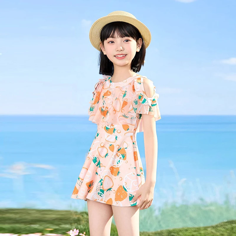 ملابس السباحة للبنات ملابس السباحة للأطفال 2022 بدلة السباحة للأطفال الأساسية قطعتين ثوب السباحة الربيع الساخن ملابس الشاطئ #2