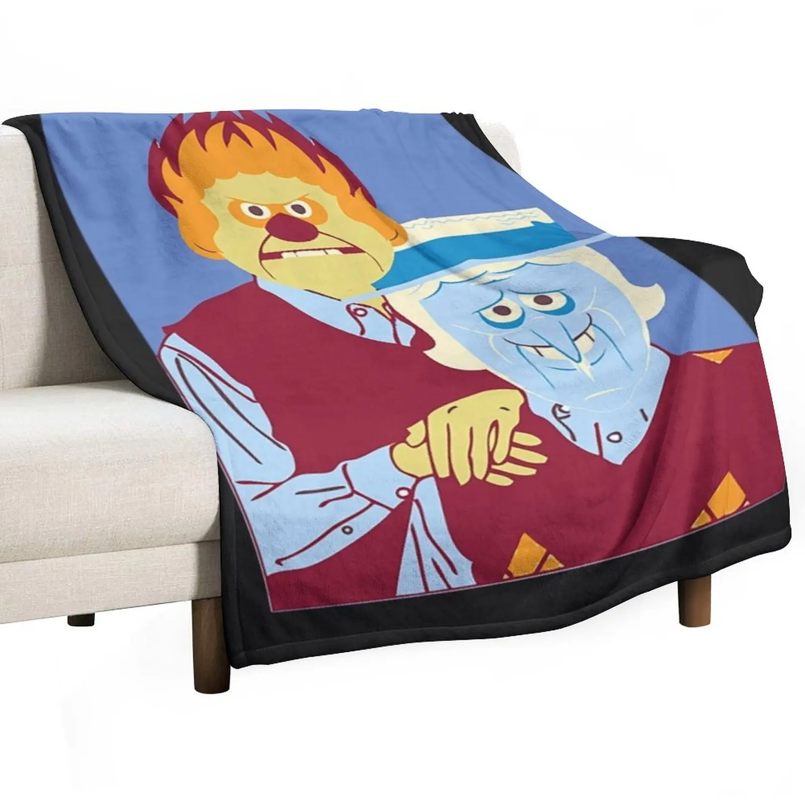 

Snow Miser T-Shirtsnow and heat miser brothers Throw Blanket Fashion Sofas halloween Loose Summer Beddings Blankets